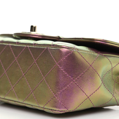 Chanel Iridescent Lambskin Quilted Mini Rectangular Flap Purple 10 of 13