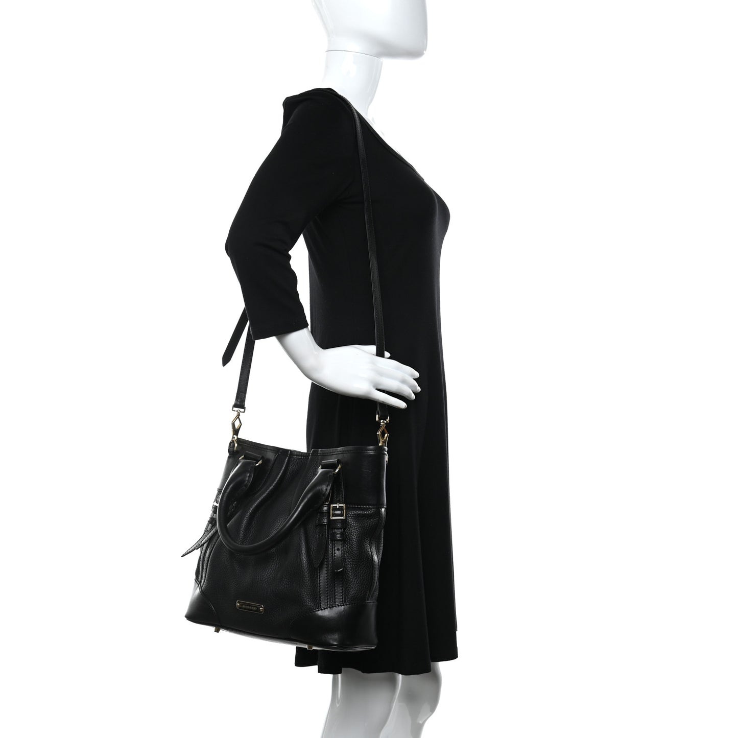 Calfskin Medium Whipstitch Tote Black