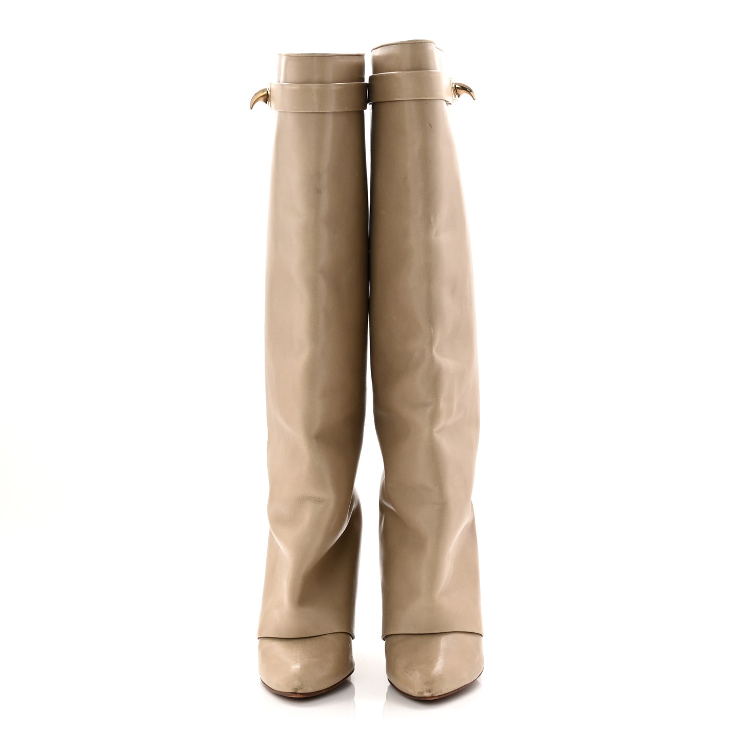 Calfskin Shark Lock Pant Boots 40 Beige