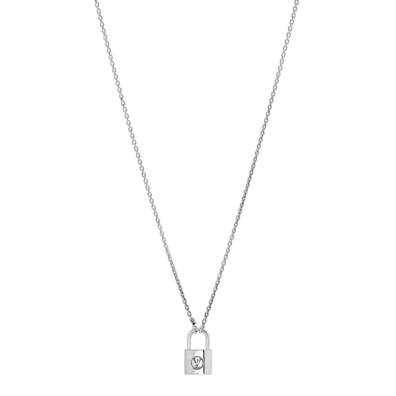 Louis Vuitton Sterling Silver Lockit Necklace 1 of 5