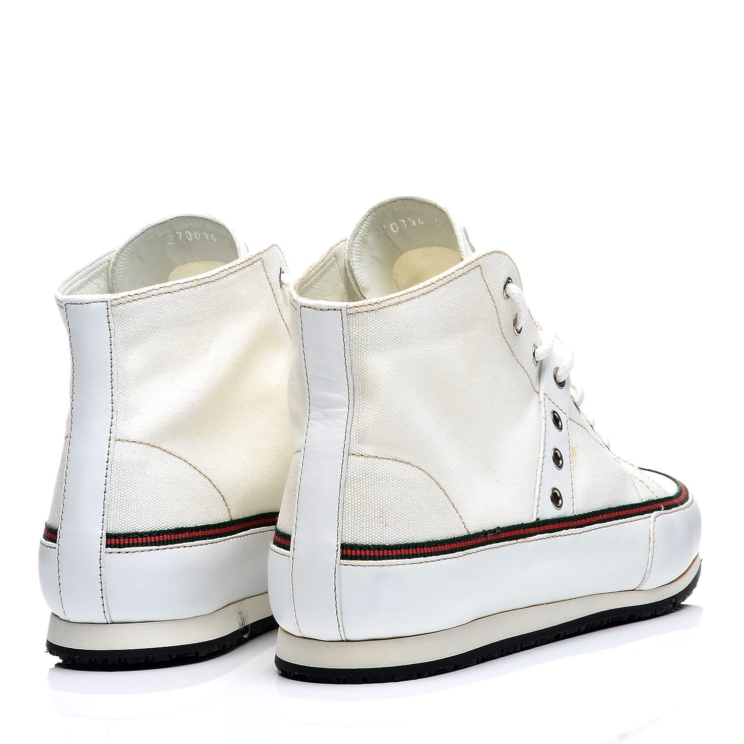 Gucci Canvas Web High Top Sneakers 37 White 4 of 11