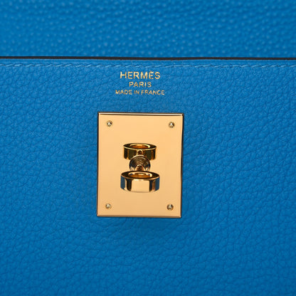 Hermes Togo Kelly Retourne 28 Bleu Zanzibar 13 of 36