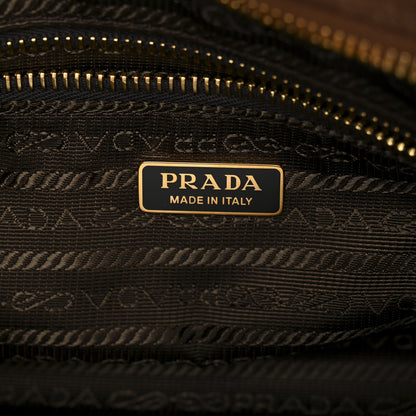 Prada Suede Triangle Medium Bonnie Shoulder Bag Cacao 6 of 9