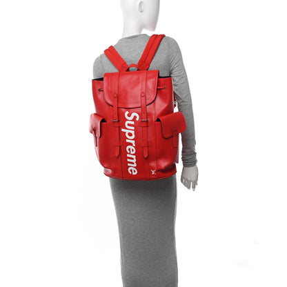 Louis Vuitton X SUPREME Epi Christopher Backpack PM Red 2 of 10