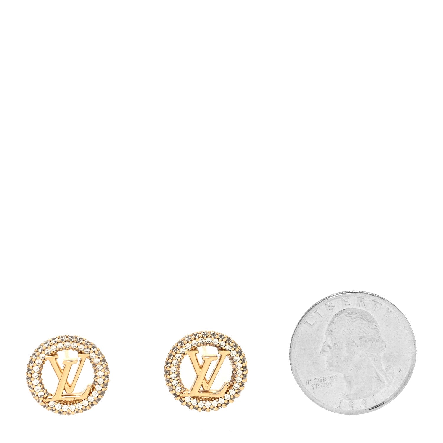 Louis Vuitton Crystal Louise By Night Earrings Gold 2 of 4