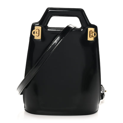 Salvatore Ferragamo Brushed Calfskin North South Wanda Top Handle Bag Black 1 of 9