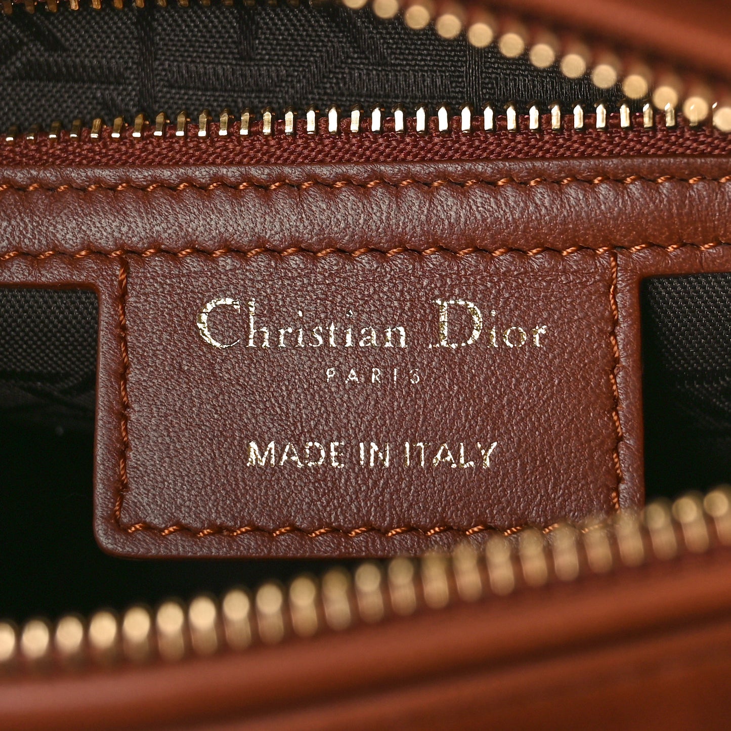 Lambskin Cannage Medium Lady Dior Brown