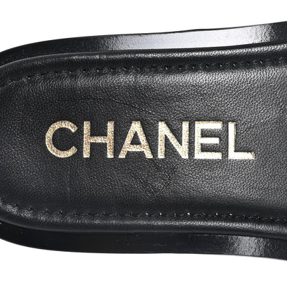 Chanel Lambskin Crochet CC Mules Sandals 36 Black 8 of 9