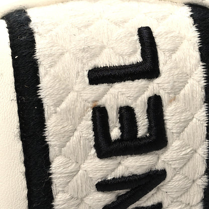 Chanel Lambskin Embroidered Logo Mules 38 Ivory Black 10 of 10