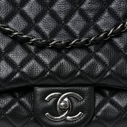 Chanel Calfskin Quilted XXL Travel Flap Bag Black 8 of 10
