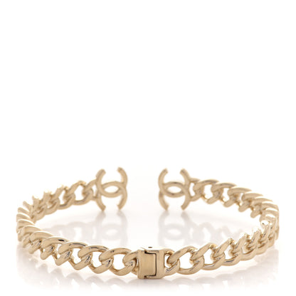 Chanel Metal CC Chain Link Choker Necklace M Gold 3 of 5