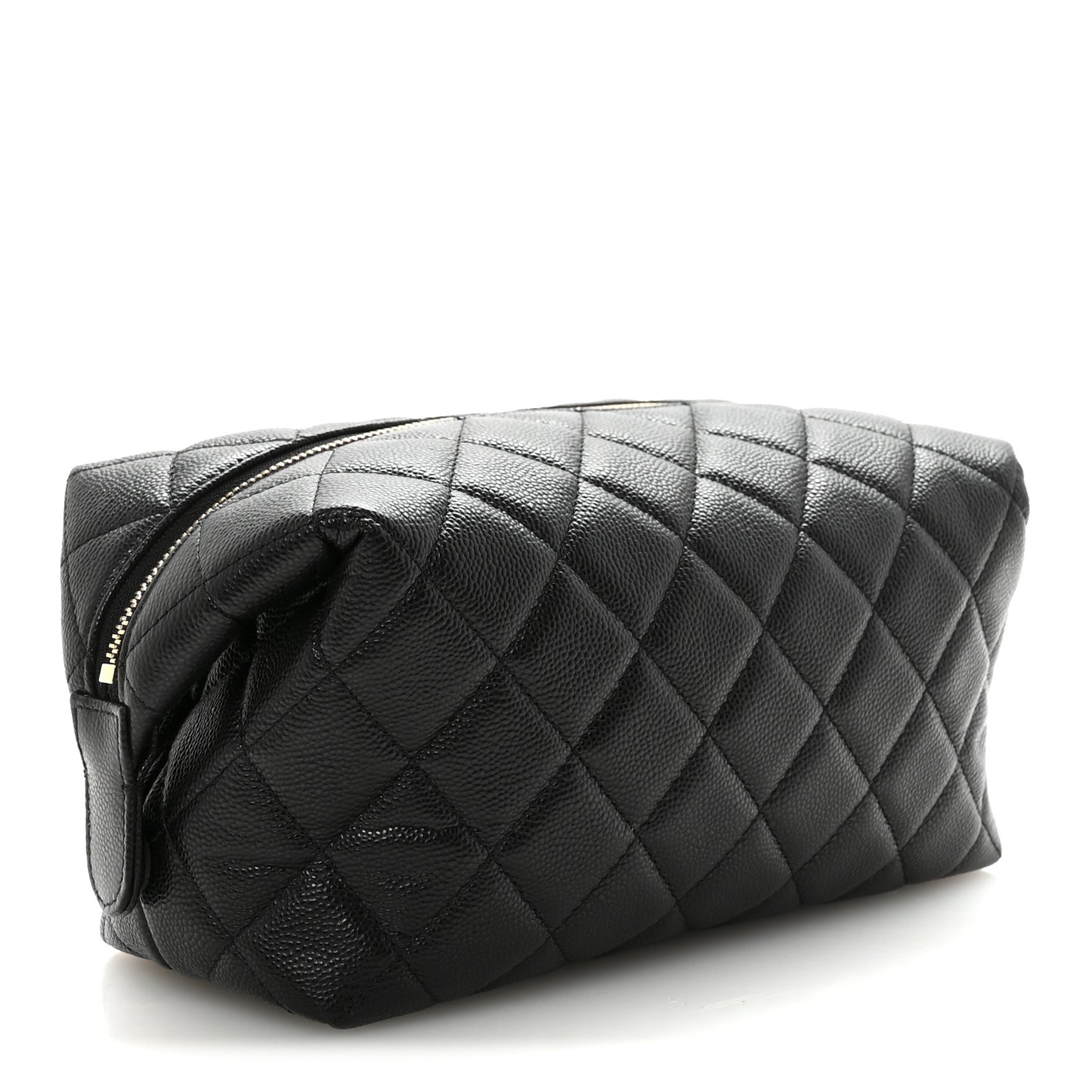 Caviar Quilted Cosmetic Case Black