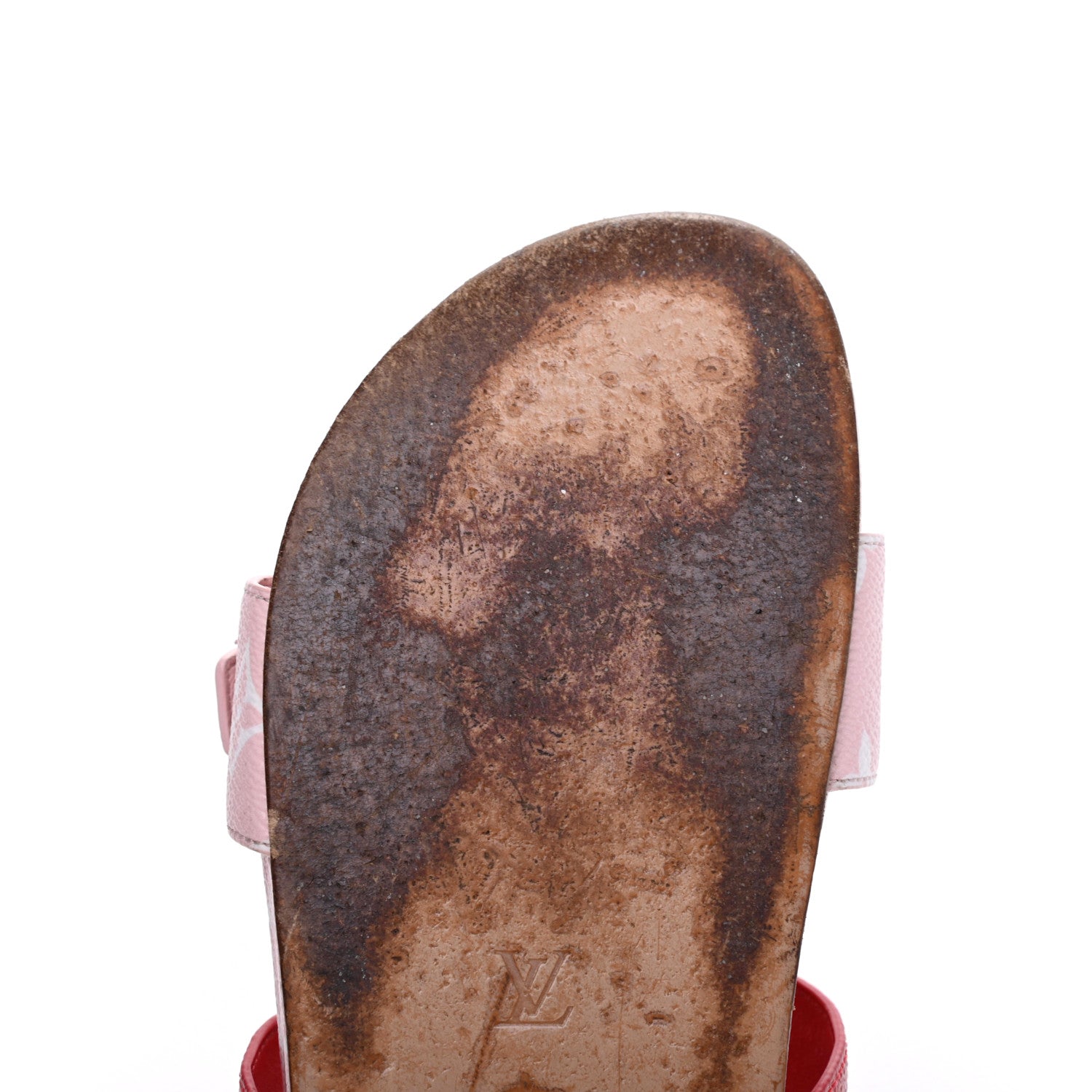 Louis Vuitton Monogram Giant Bom Dia Flat Mule Sandals 37.5 Rouge Rose 9 of 18