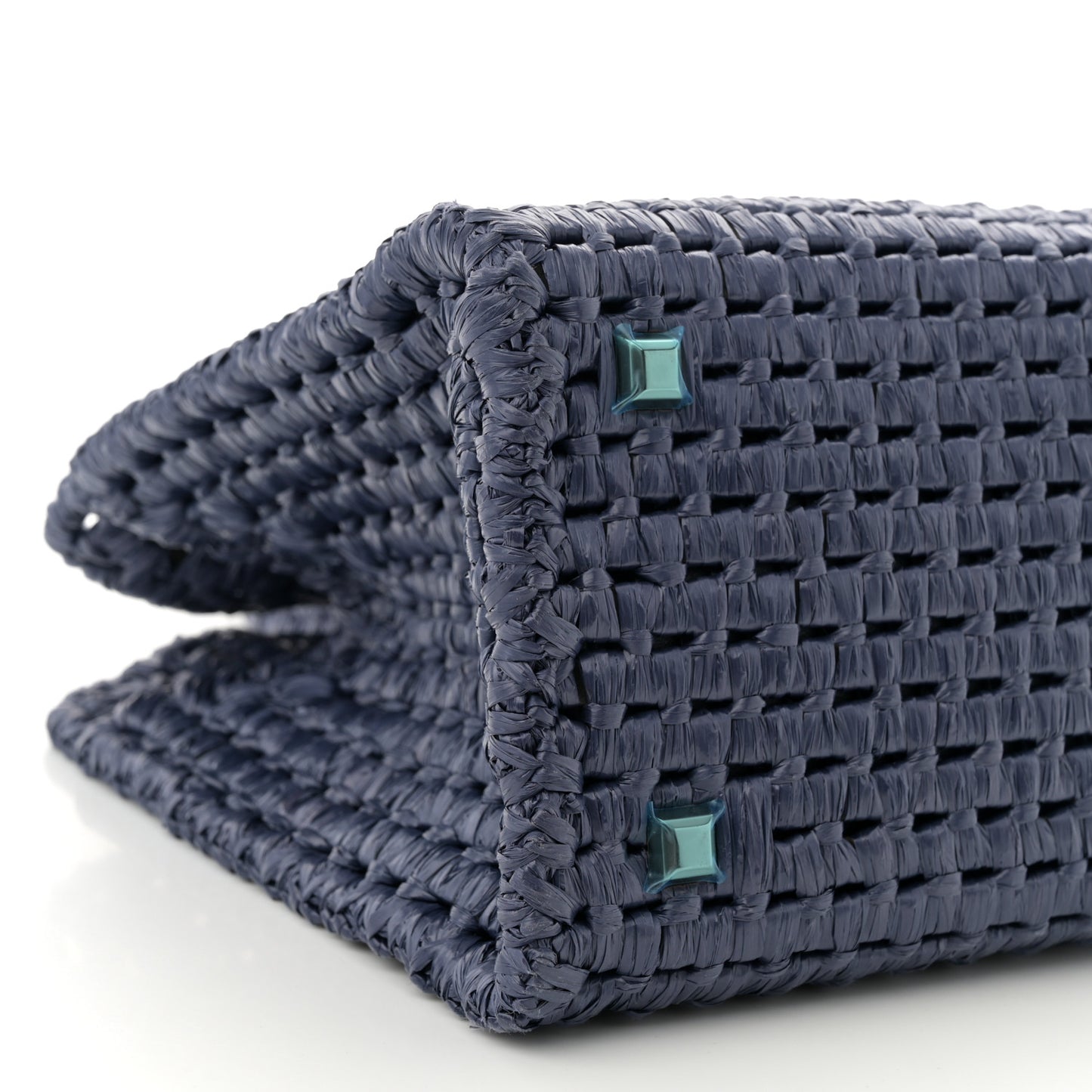 Raffia Medium The Studio Box Bag Midnight