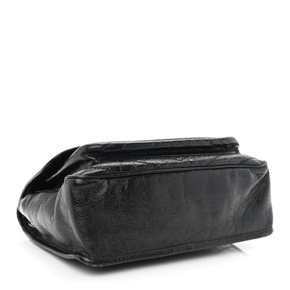Saint Laurent Crinkled Calfskin Matelasse Monogram Medium Niki Chain Satchel Black 4 of 10