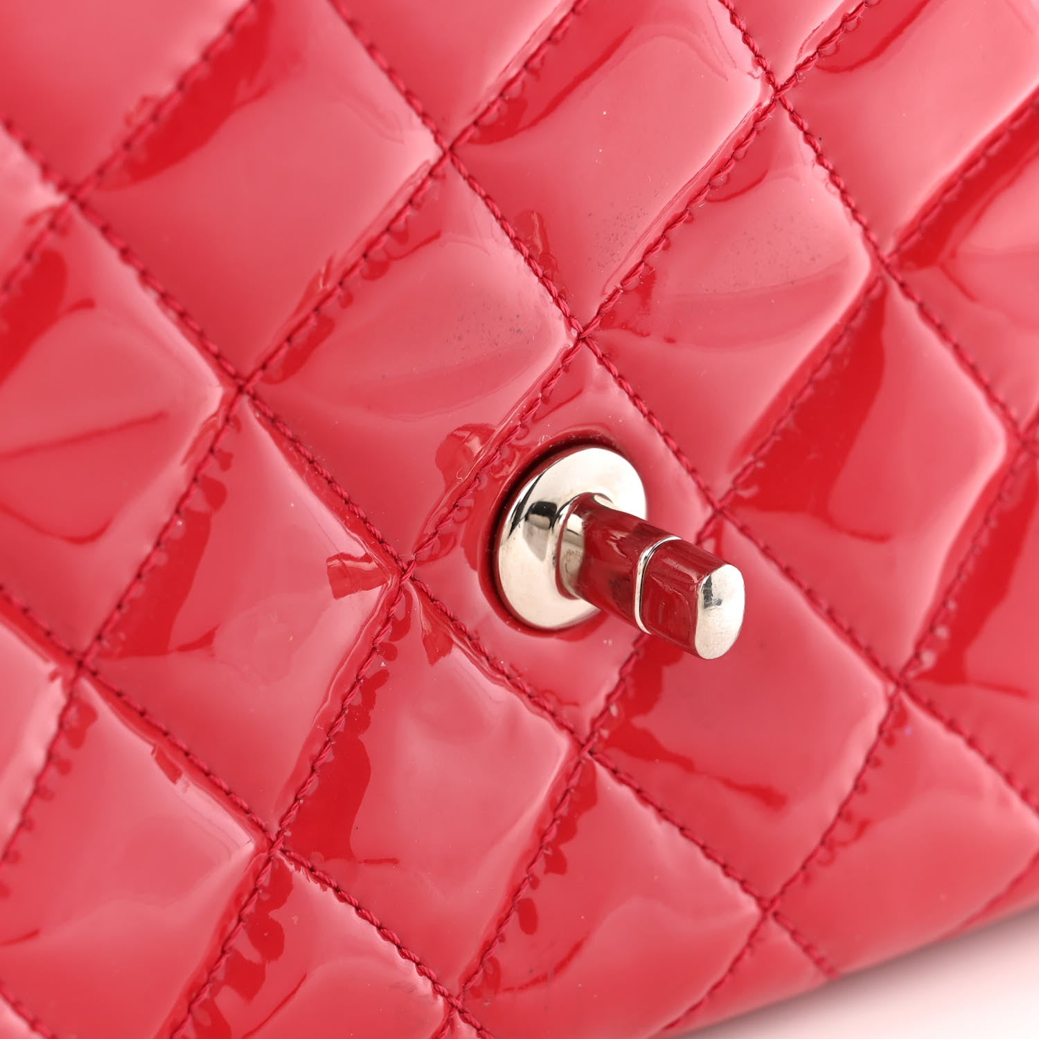 Chanel Patent Quilted Small Rock In Rome Single Flap Dark Pink 15 of 23