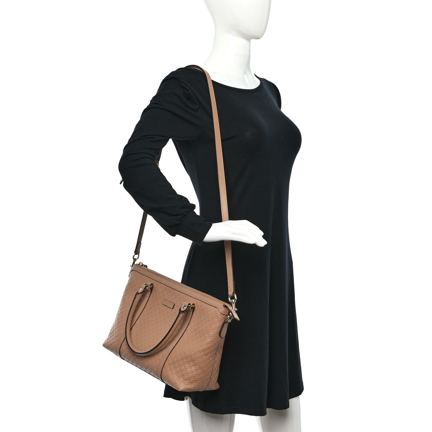 Gucci Soft Microguccissima Small Zippered Satchel Camelia 2 of 10