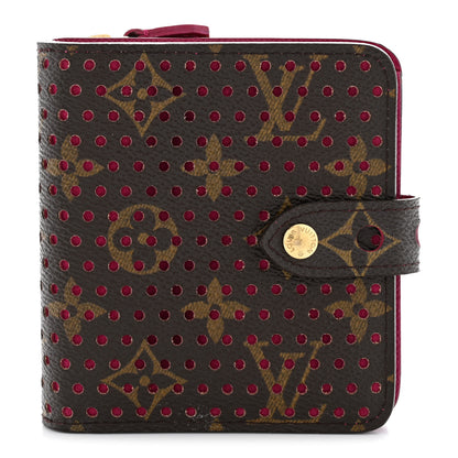 Louis Vuitton Monogram Perforated Compact Zipped Wallet Fuchsia 1 of 8