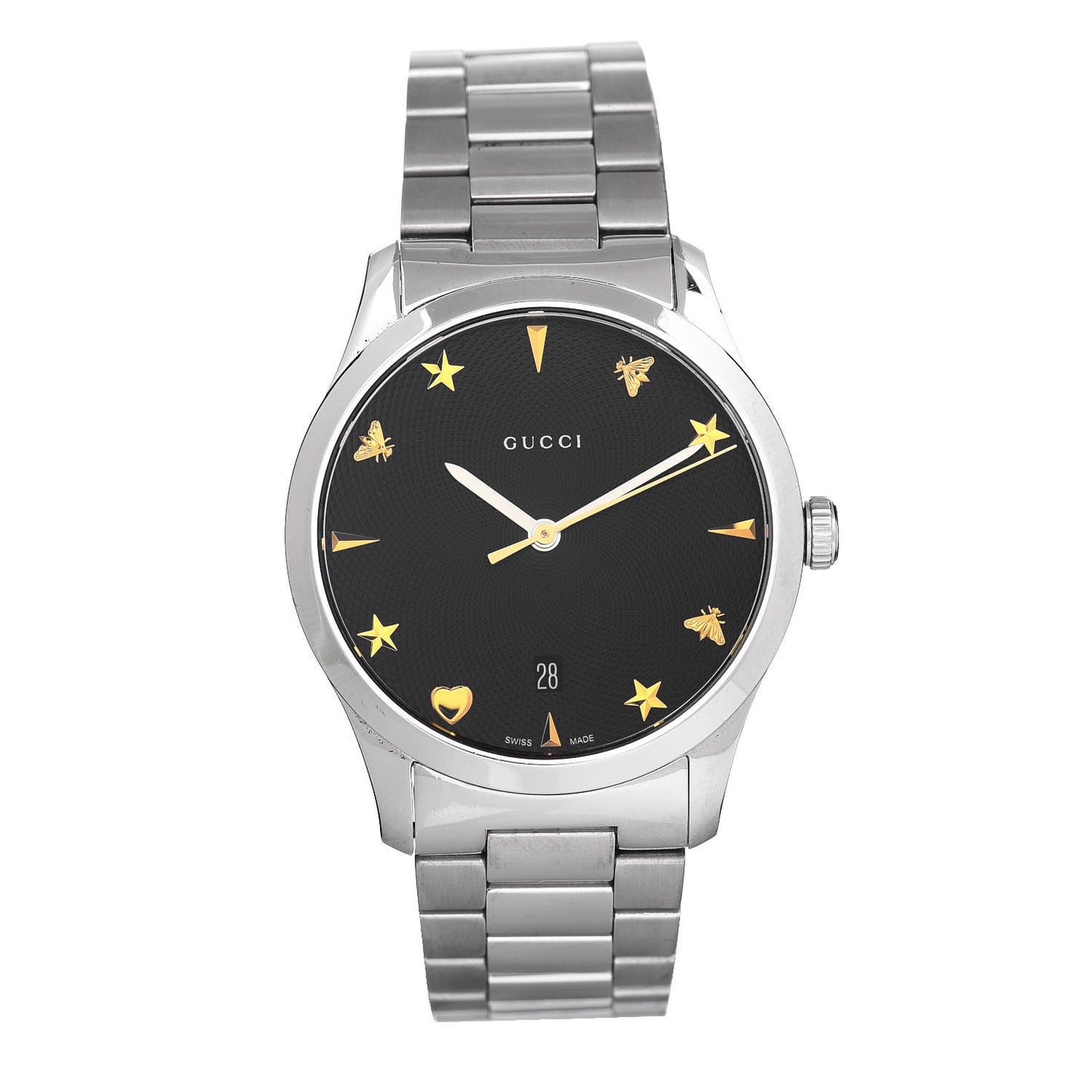 Stainless Steel 38mm G-Timeless Charm Quartz Watch Black