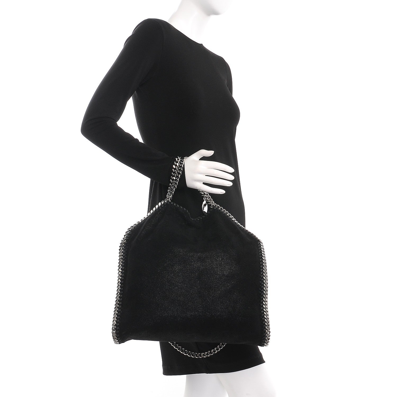 Stella McCartney Shaggy Deer Falabella Fold Over Tote Black 3 of 11