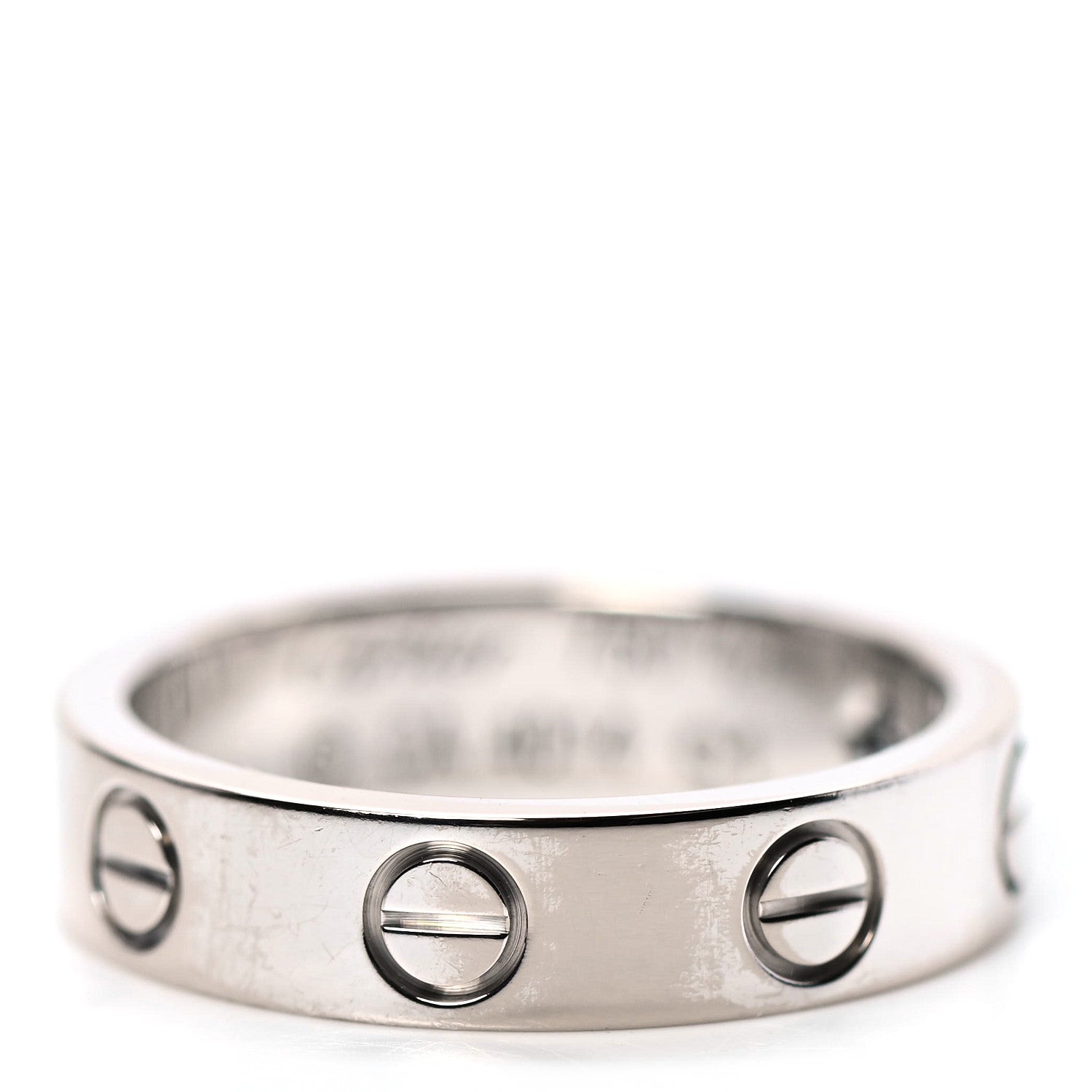 Cartier 18K White Gold Diamond 4mm LOVE Wedding Band Ring 46 3.75 6 of 6