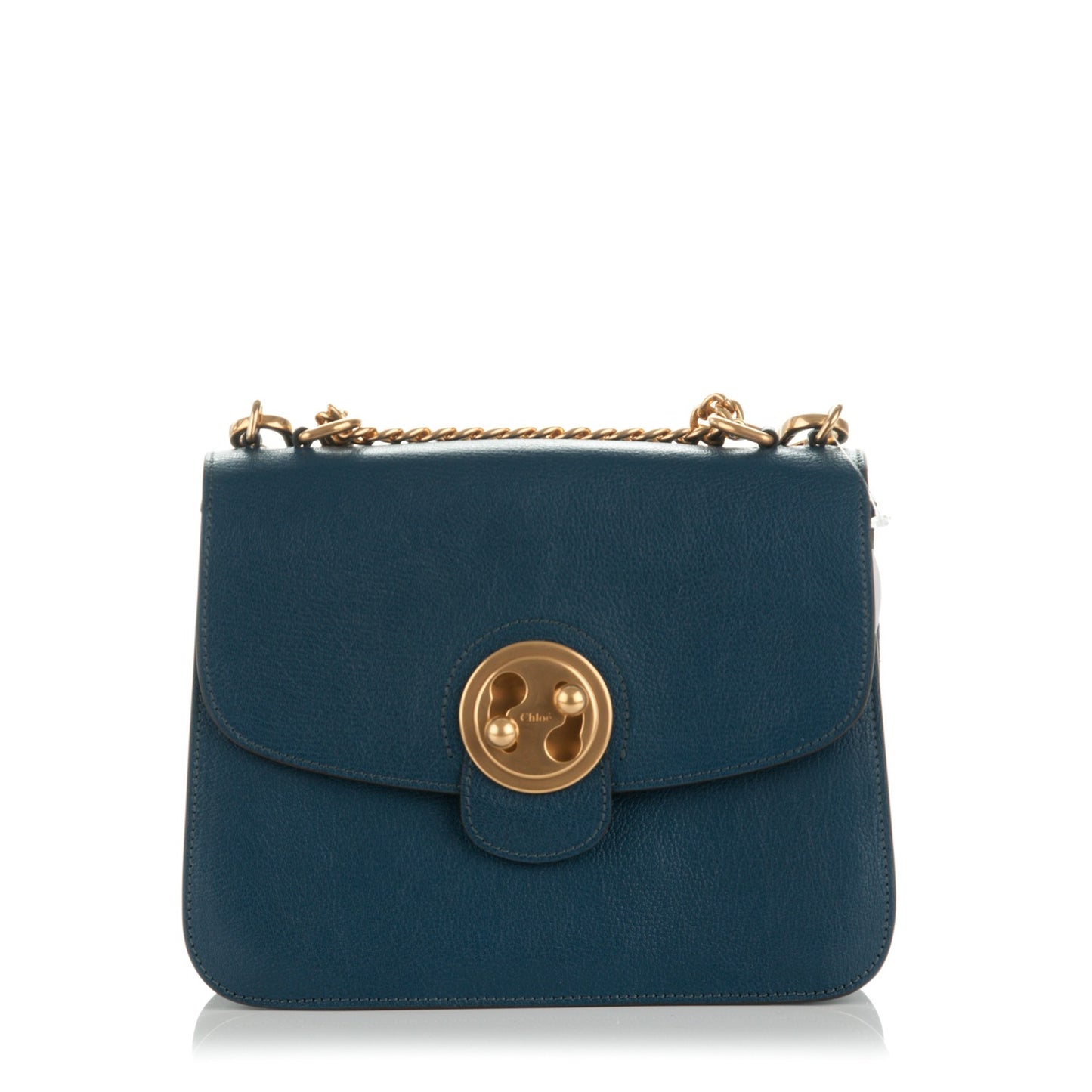 Goatskin Medium Mily Shoulder Bag Denim Blue