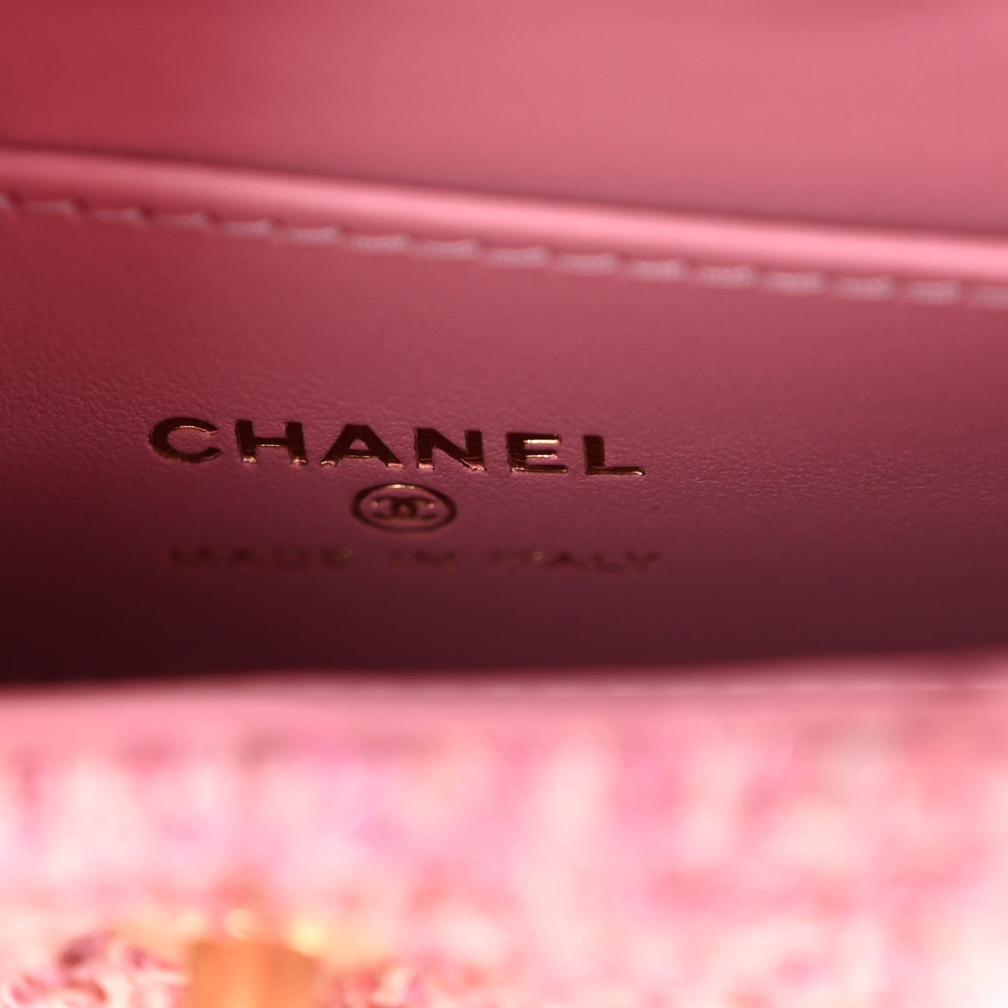 Tweed Quilted Mini Nano Kelly Shopper Pink