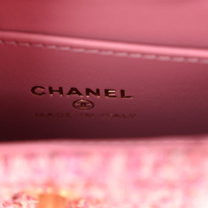 Chanel Tweed Quilted Mini Nano Kelly Shopper Pink 6 of 10