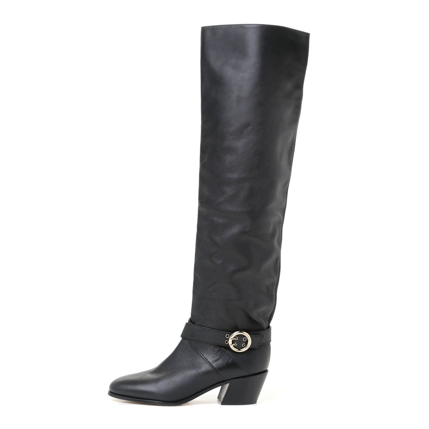 Calfskin Beca Knee High Boots 39 Black