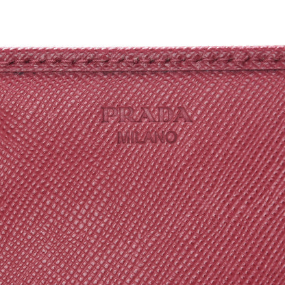 Prada Saffiano Metal Continental Flap Wallet Peonia 10 of 13