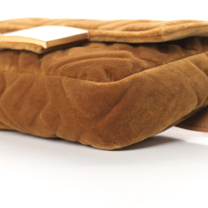 Fendi Velvet FF Embossed Hip Belt Baguette Bag Caramel 10 of 11