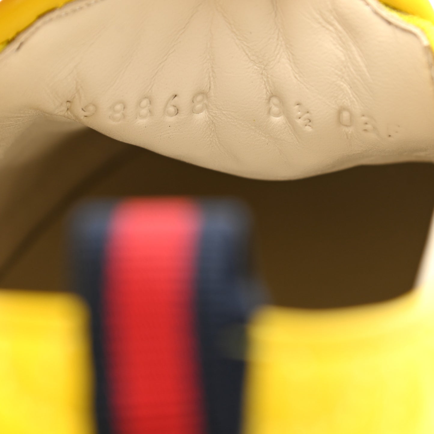 Nappa Web G Rhombus Quilted Mens Slip On Sneakers 8.5 Straw Yellow Mimosa