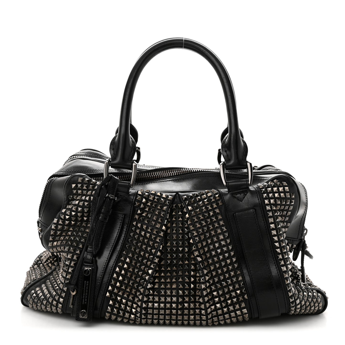 Prorsum Calfskin Studded Knight Satchel Black