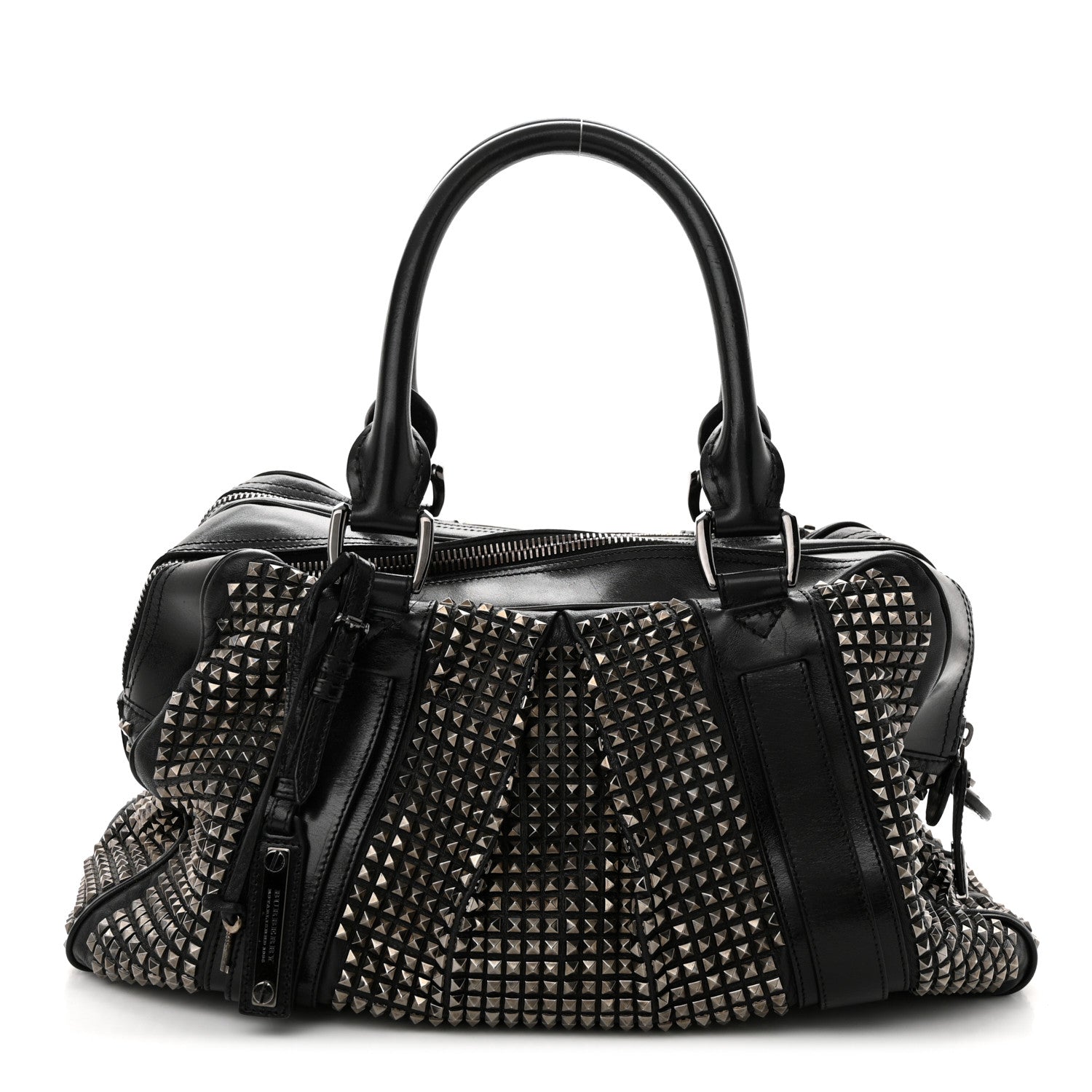 Burberry Prorsum Calfskin Studded Knight Satchel Black 1 of 16