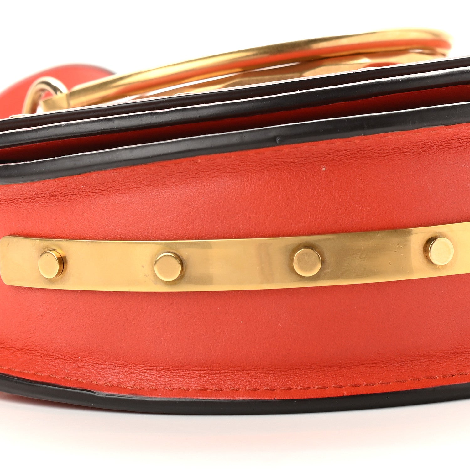 Chloe Calfskin Small Nile Bracelet Minaudiere Bag Sepia Red 7 of 9