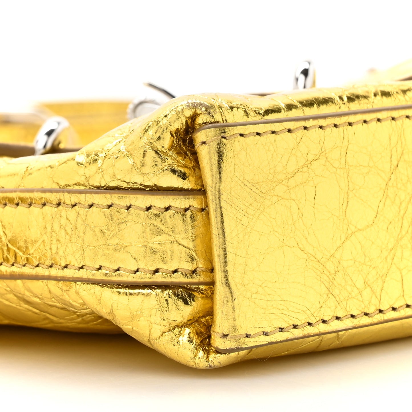Metallic Calfskin Mini Voyou Bag Gold