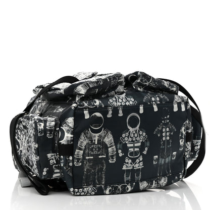 Chanel Sequin Nylon Lambskin Astronaut Essentials Backpack Black White 5 of 13
