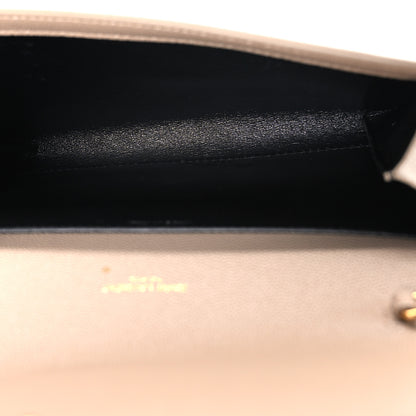 Saint Laurent Grain De Poudre Monogram Uptown Chain Wallet Dark Beige 6 of 11