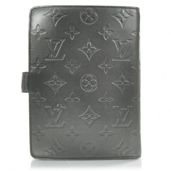 Mat Monogram Medium Ring Agenda w Inserts Black