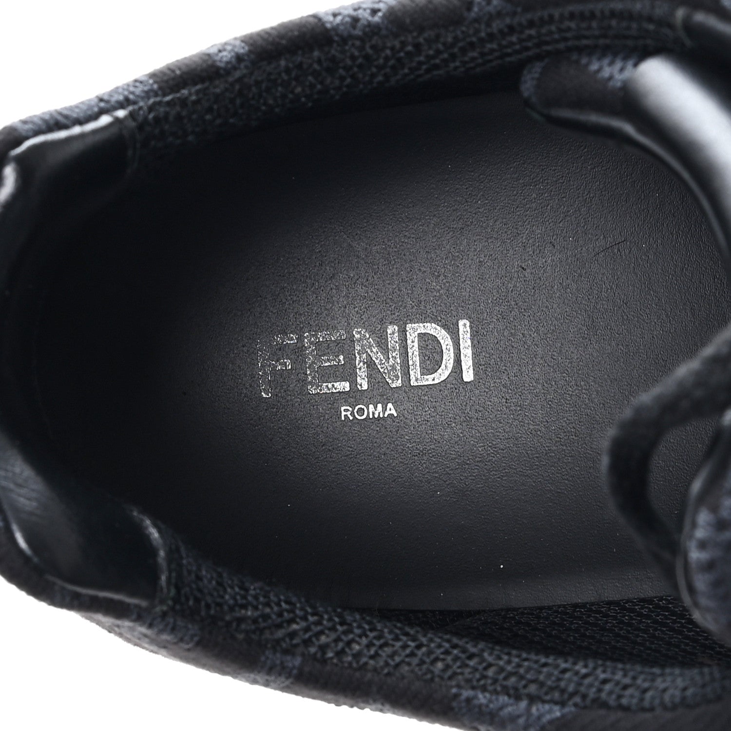 Fendi Tech Fabric FF Mens Lace Up Low Top Sneakers 7 Black 8 of 10