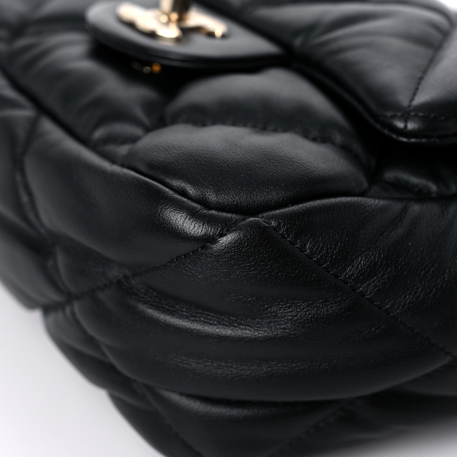 Chanel Calfskin Quilted Mini Square Bubbly Flap Black 9 of 11