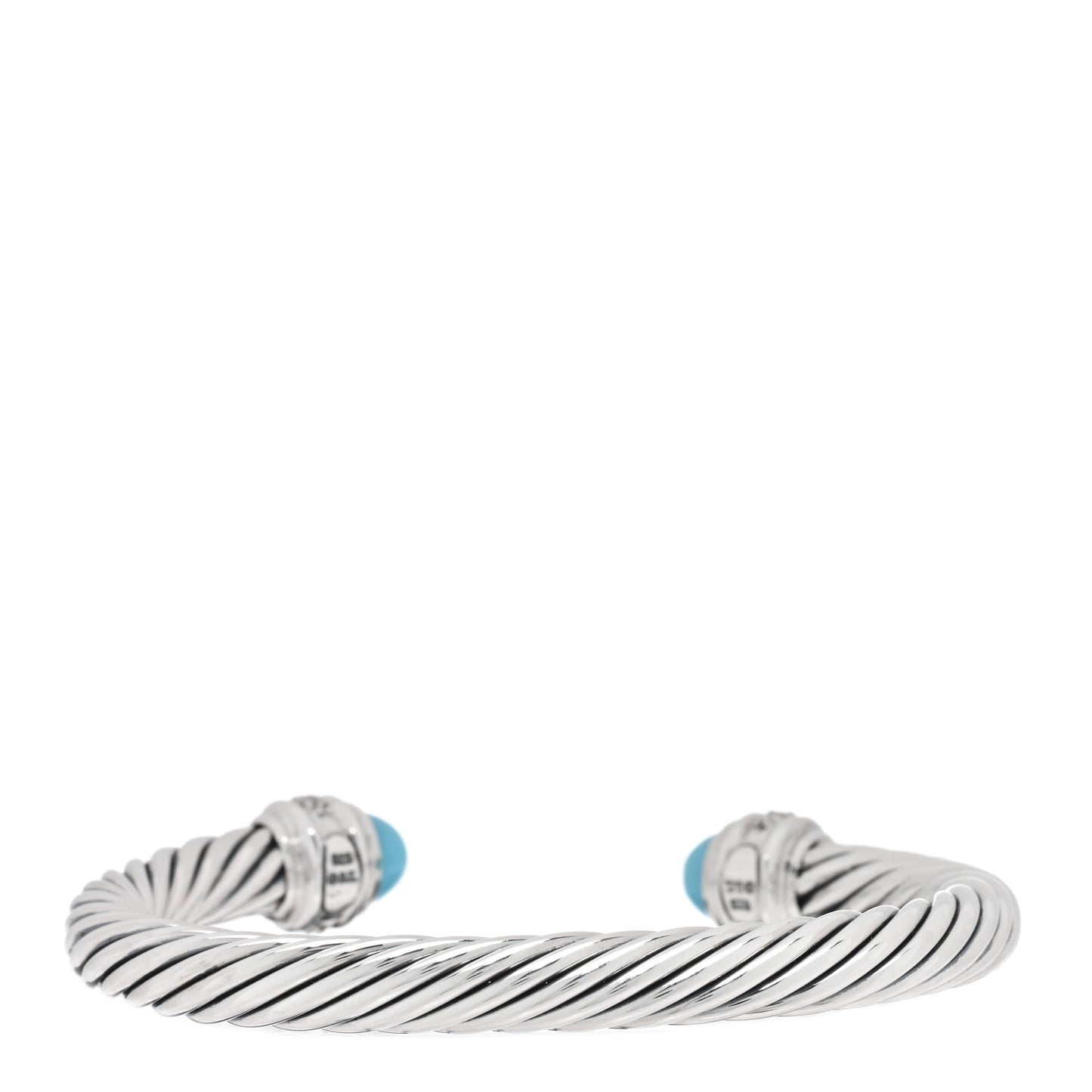 Sterling Silver Diamond Turquoise 7mm Cable Classics Bracelet