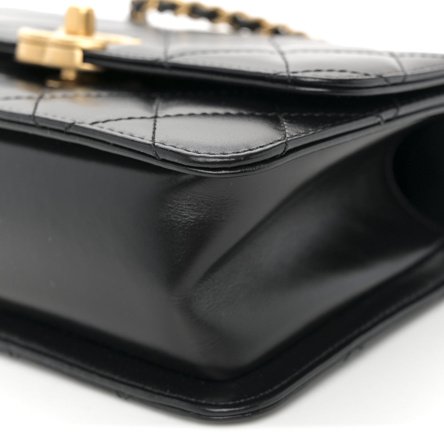 Calfskin Quilted Mini Perfect Fit Flap Black
