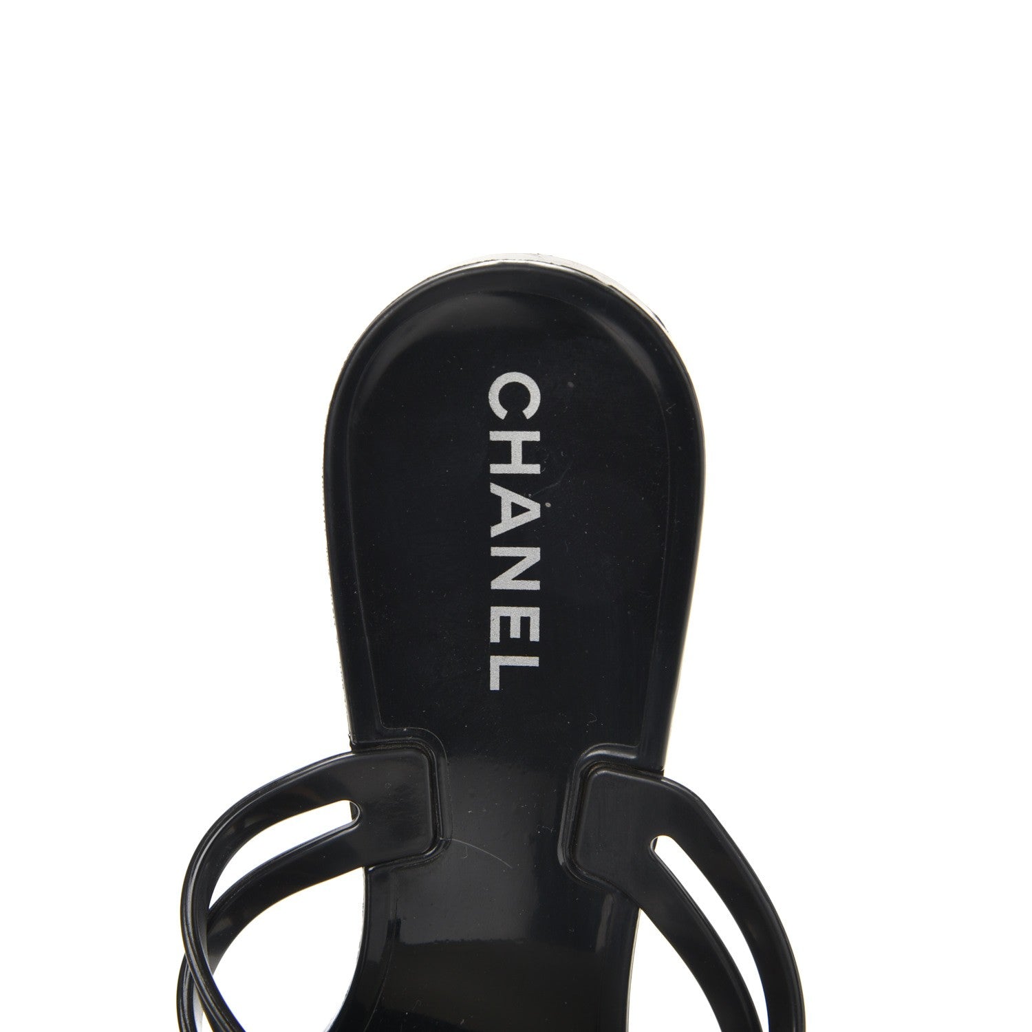 Chanel Jelly Camellia Thong Sandals 39 Black Ivory 7 of 9