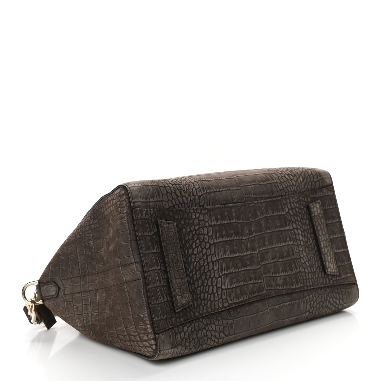 Nubuck Crocodile Embossed Medium Antigona Brown