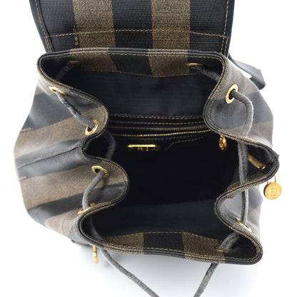 Fendi Coated Canvas Pequin Drawstring Backpack Tobacco 5 of 9