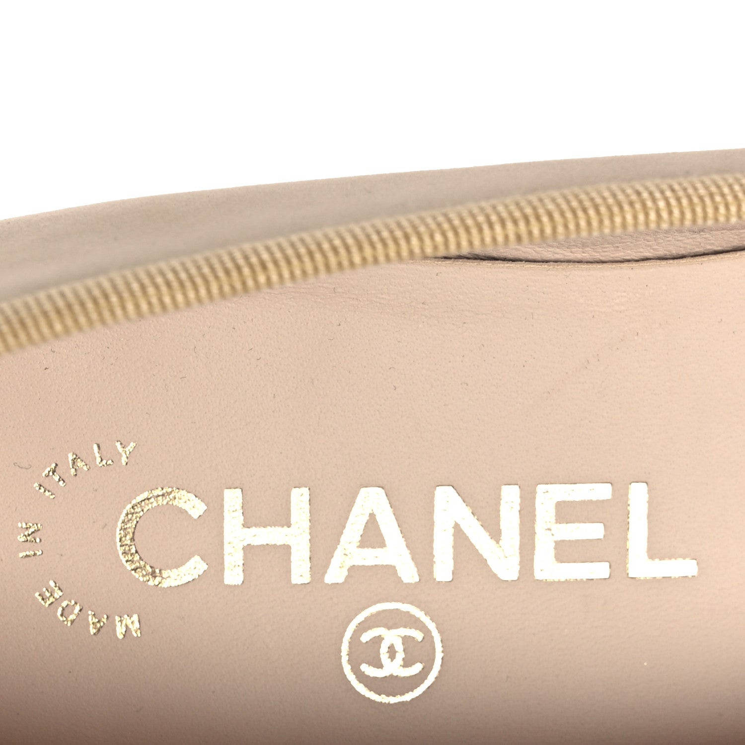 Chanel Suede Calfskin Cap Toe CC Ballerina Flats 36 Beige 9 of 11