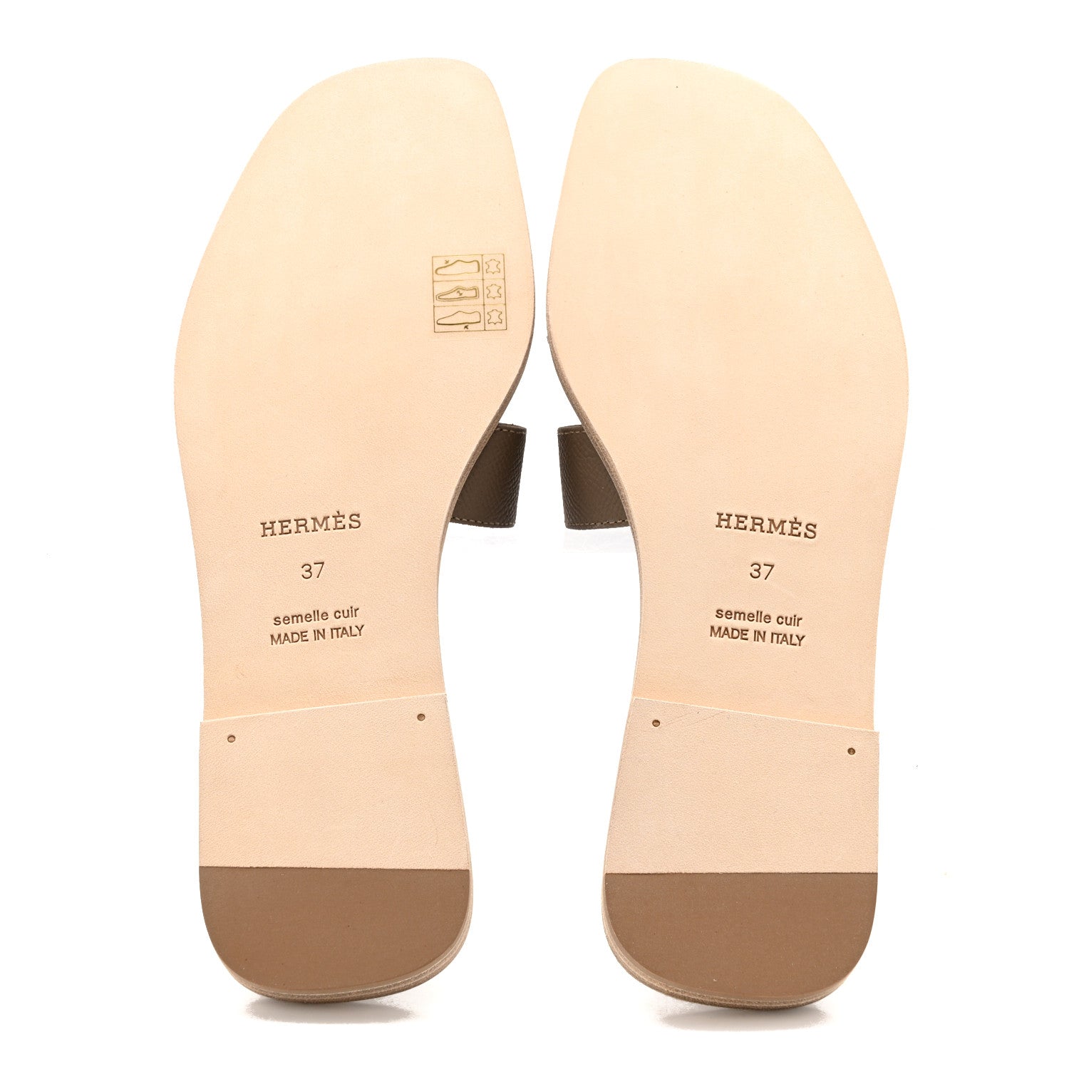Hermes Epsom Oran Sandals 37 Etoupe 11 of 20