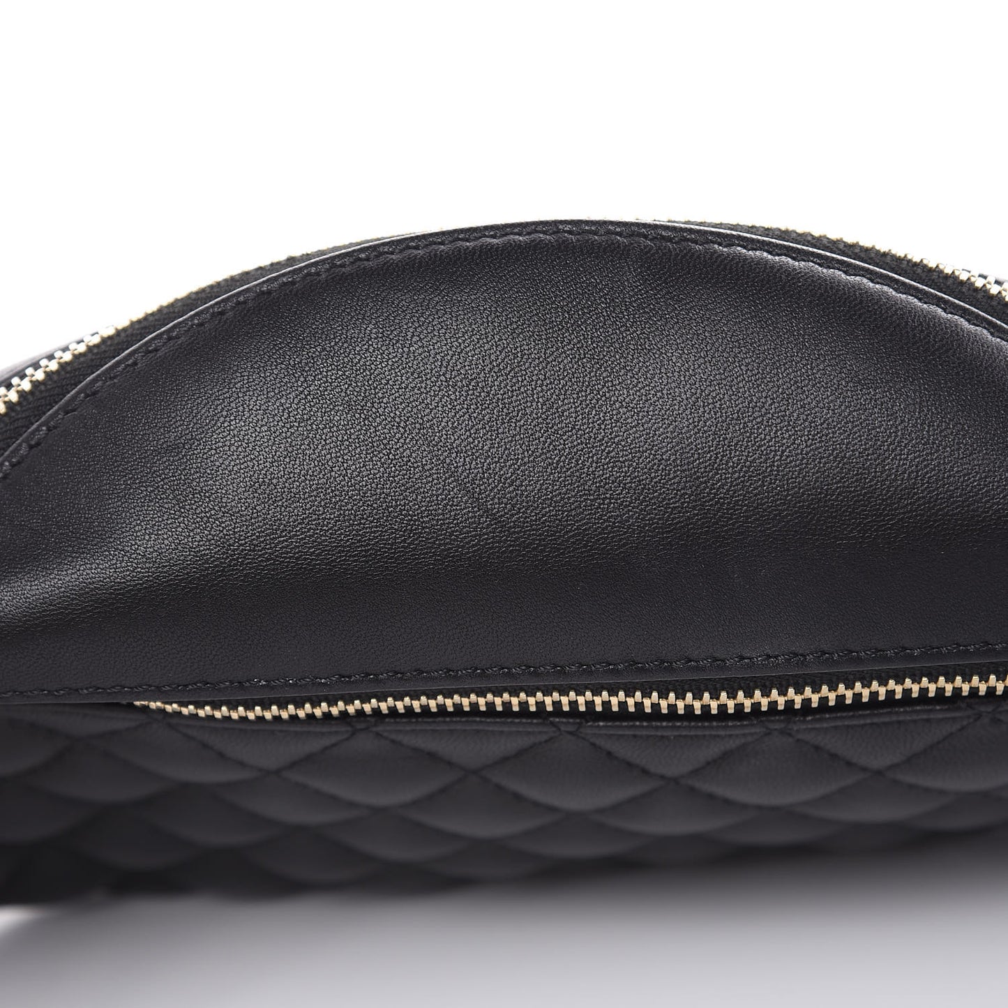 Lambskin Quilted Waist Bag Fanny Pack Black