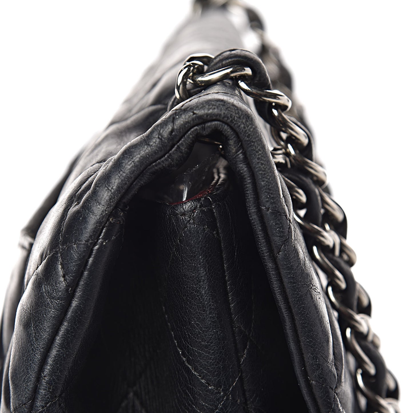 Lambskin Quilted Maxi Single Flap Black